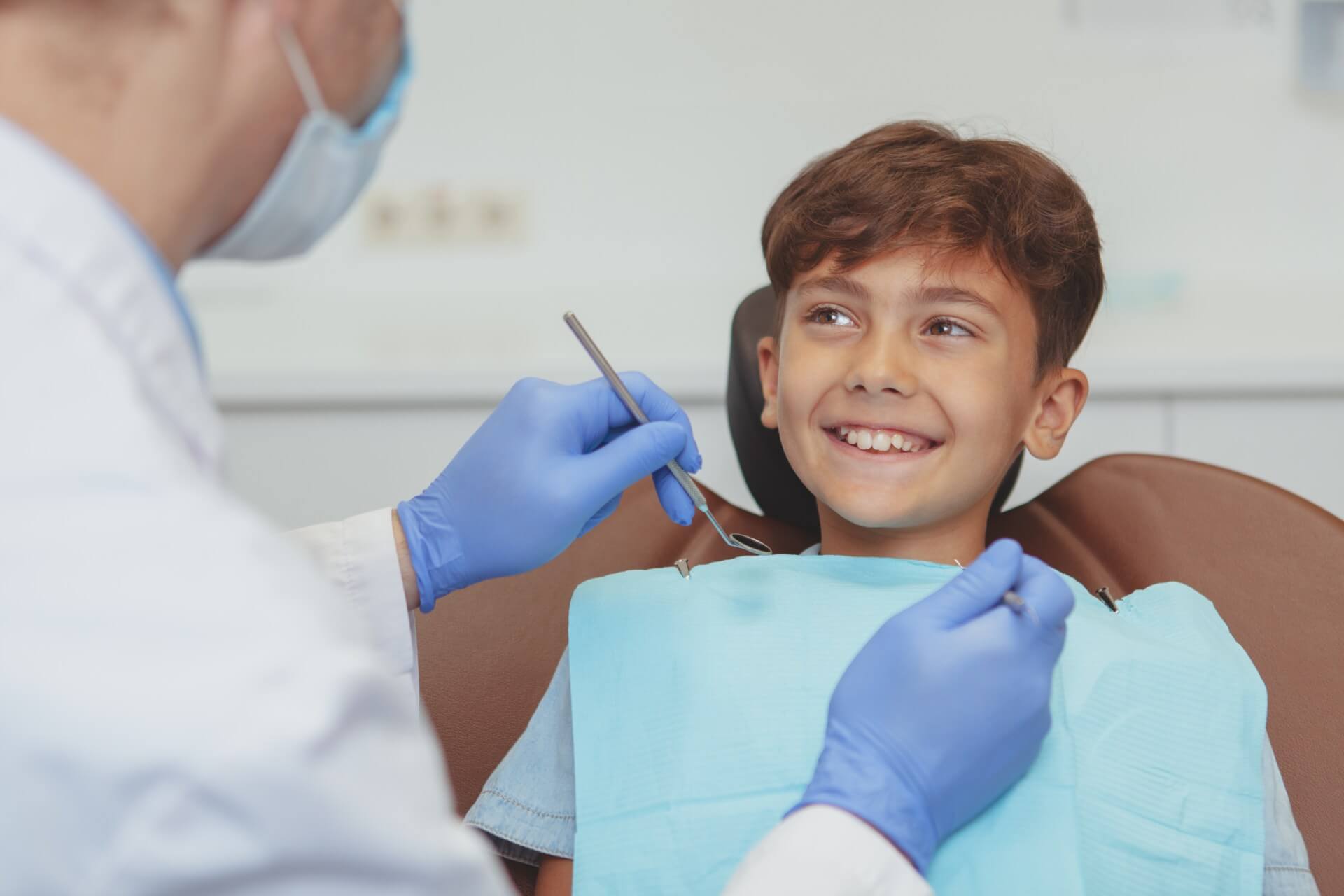 Little boy visiting dentist for medical checkup